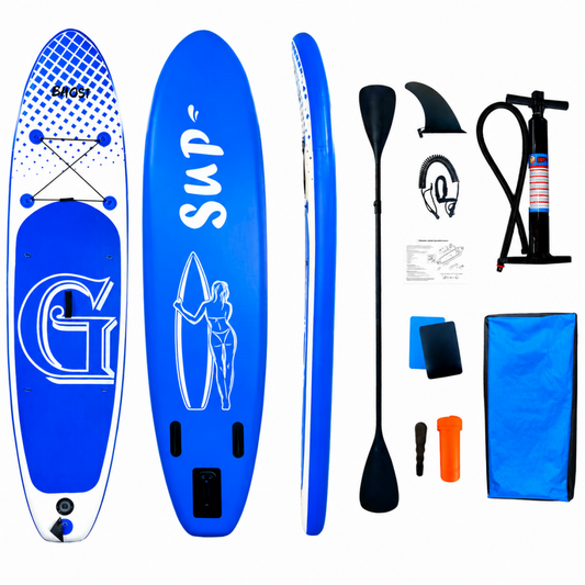 σανίδα SUP MODEL:004 φουσκωτή με ΔΙΠΛΟ κουπί, αξεσουάρ και σακίδιο μεταφοράς, 305x76x15cm,